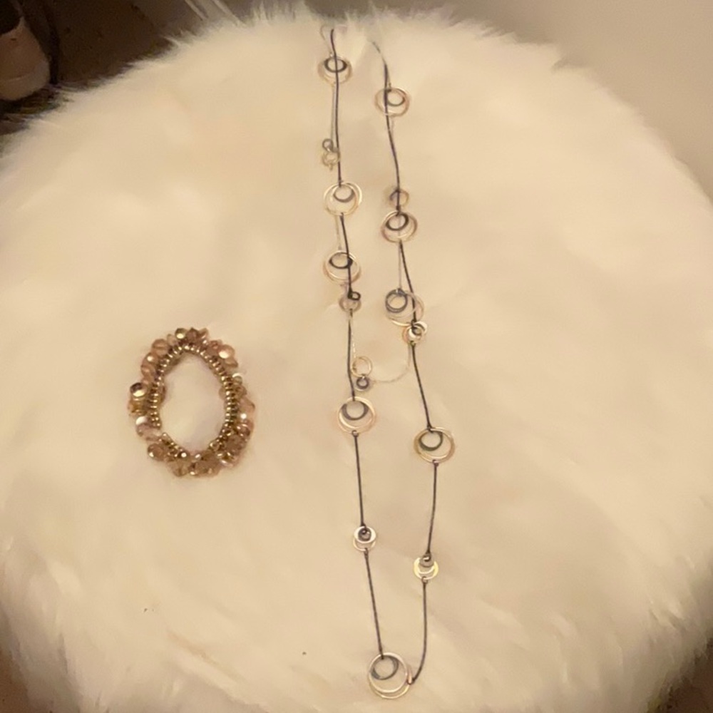 Beaded Brown and gold Bracelet and necklace(3 for $15 items)
